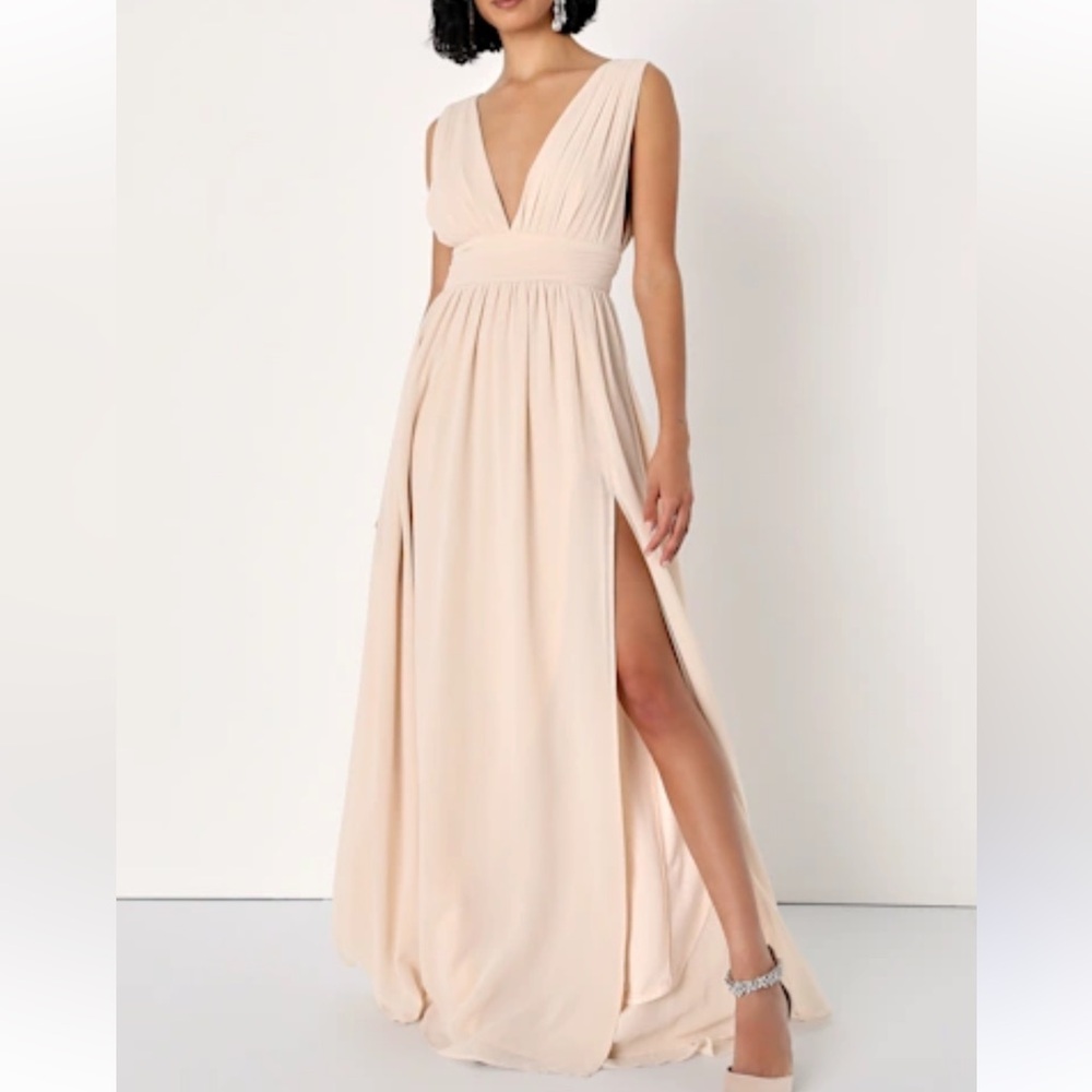 Lulus Heavenly Hues blush maxi dress NWT